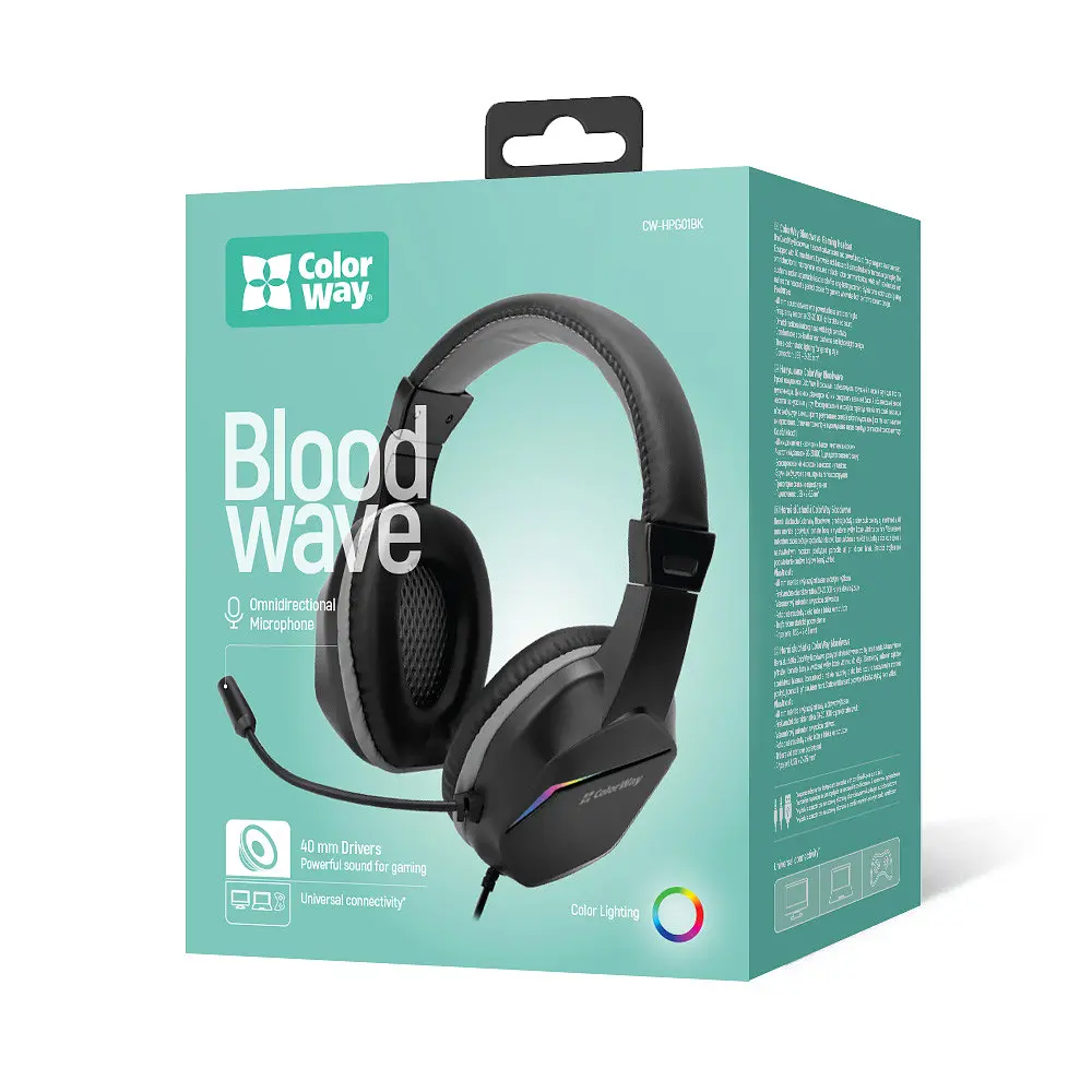 Гарнітура СolorWay Bloodwave LED Чорний (CW-HPG01BK) - фото 3