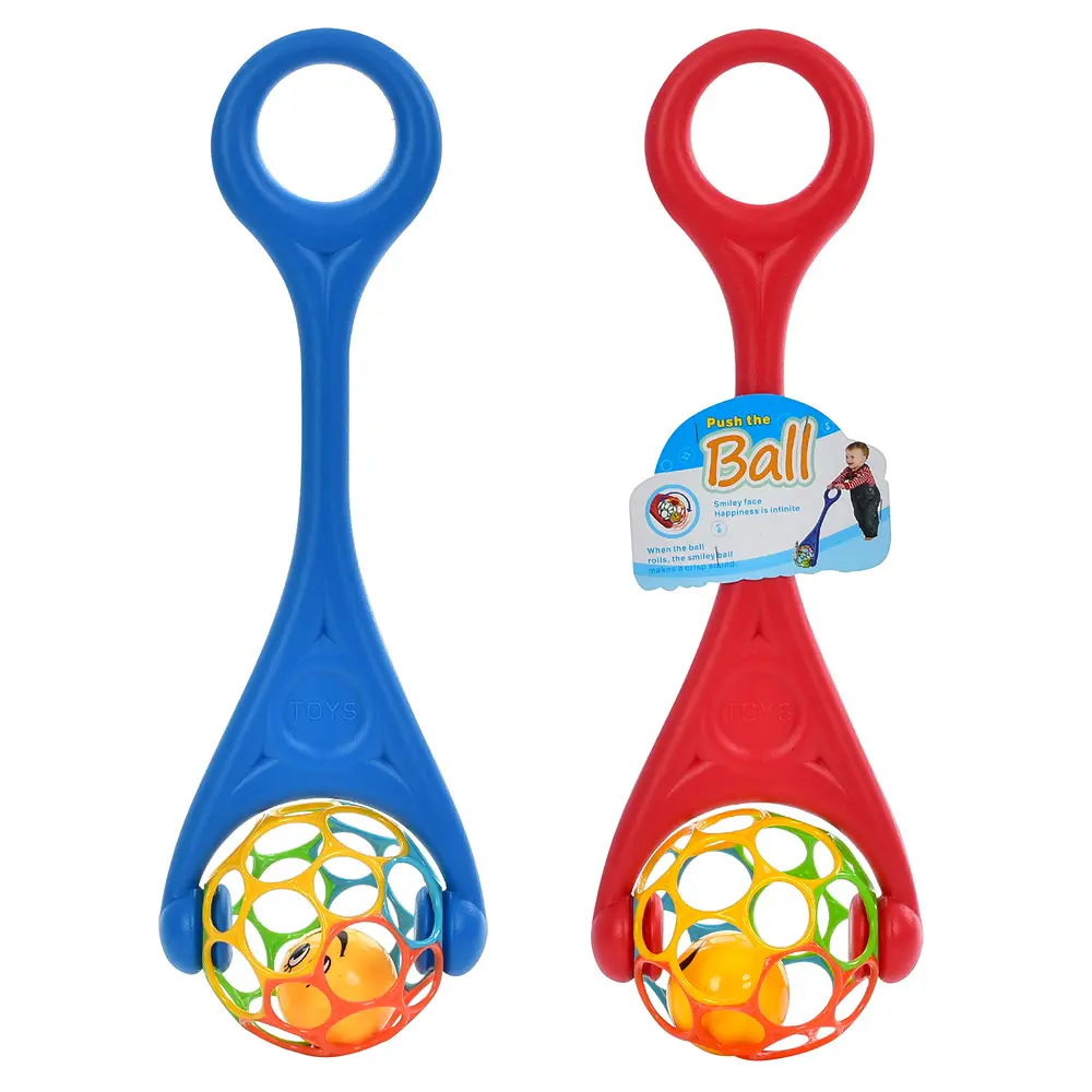 Каталка, диаметр 16 см, звонкая шарик внутри (в ассортименте) - фото 2