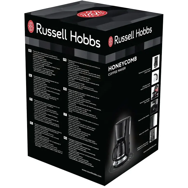 Кофеварка Russell Hobbs Honeycomb капельная 1.25 л черная (27011-56) - фото 3