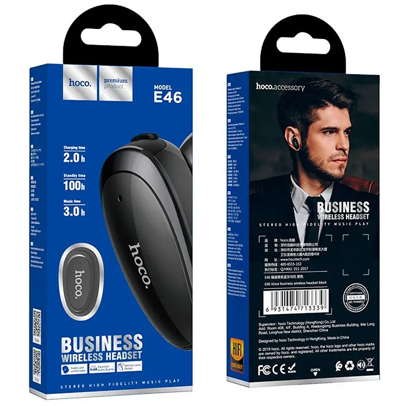 Bluetooth гарнитура ORIG Hoco E46 Black - фото 4