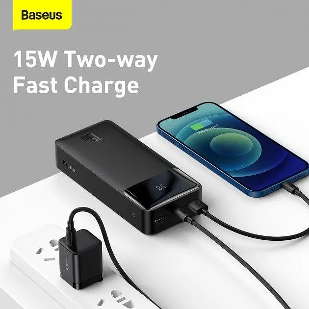 Портативная батарея Power bank Baseus Bipow Digital Display 30000mAh 15W PPDML-K01 Черный - фото 9