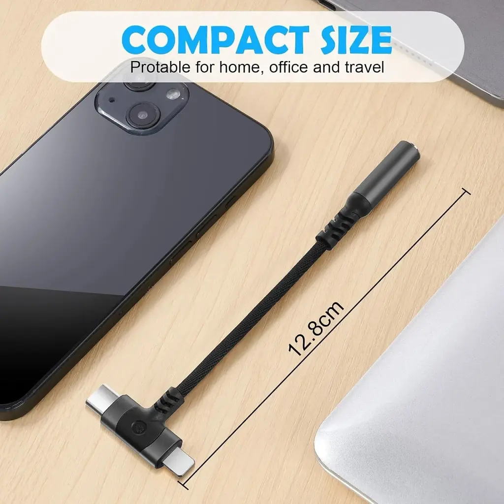 Аудіоадаптер AXFEE Lightning / USB-C на 3.5 мм AUX, 2 в 1, з Hi-Res DAC для iPhone та Samsung - фото 4
