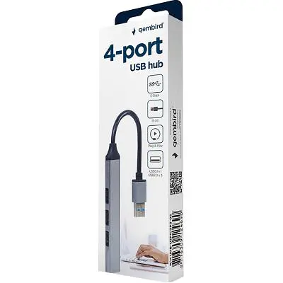 Концентратор Gembird USB-A to USB 3.1 Gen1 (5 Gbps), 3 х USB 2.0 (UHB-U3P1U2P3-02) - фото 3