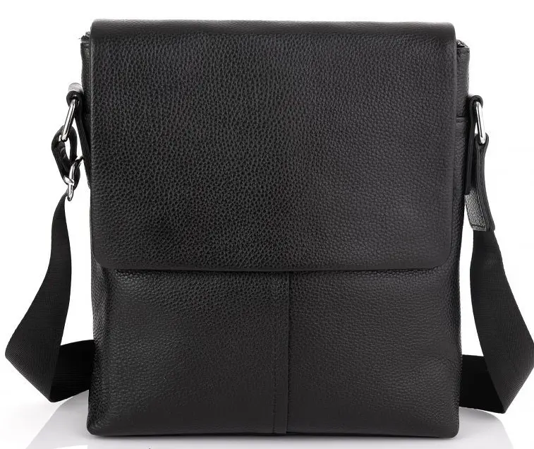Сумка чоловіча з натуральної шкіри Tiding Bag Чорна - фото 2