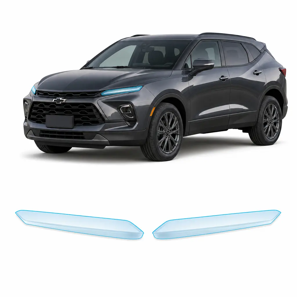 Антигравійна захисна бронеплівка за лекалами для Chevrolet Blazer III facelift 2023-2025 - оптика (фари та ПТФ)