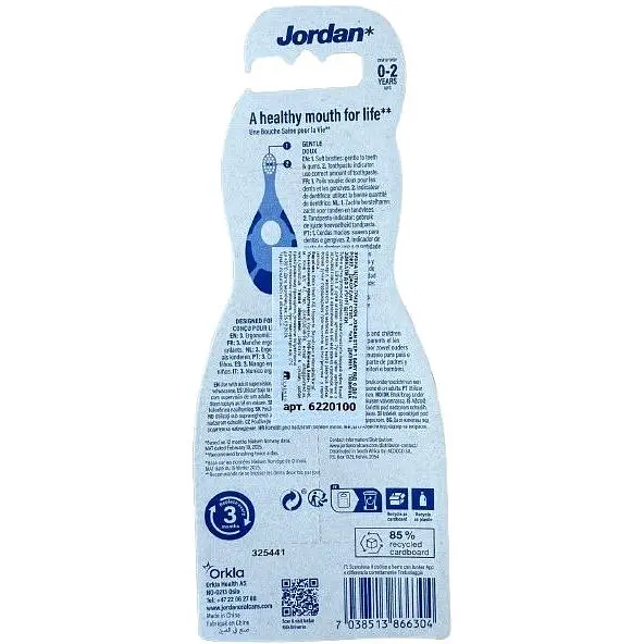 Зубная щетка детская Jordan Step 1 мягкая оранжево-желтая (6220100) - фото 2
