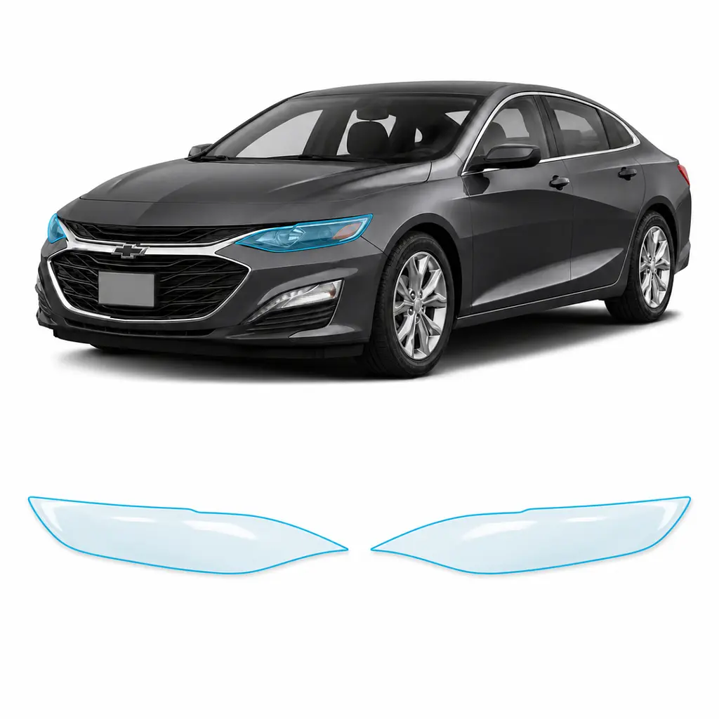 Антигравійна захисна бронеплівка за лекалами для Chevrolet Malibu IX facelift 2019-2024 - оптика (фари та ПТФ)