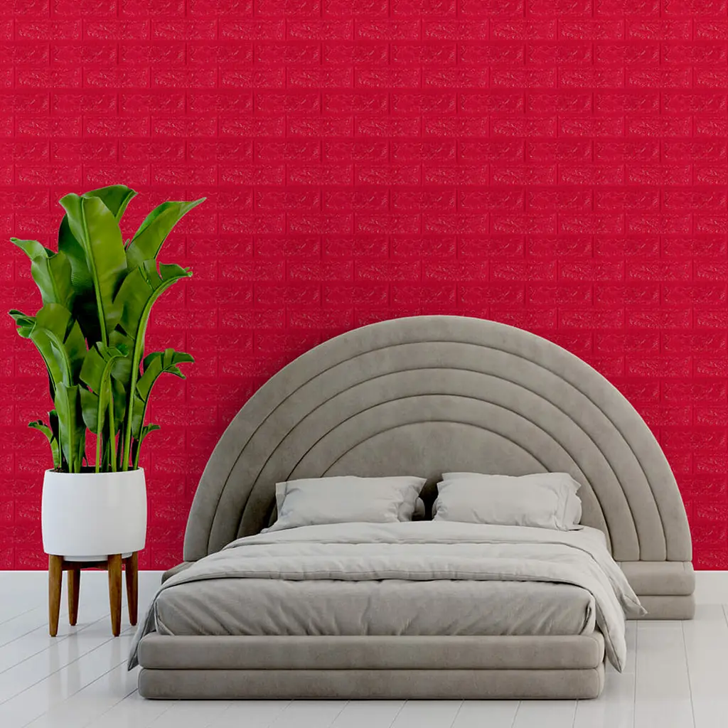 Декоративна 3D панель самоклейка Sticker Wall під цеглу Червона 700x770x7мм (008-7) - фото 5