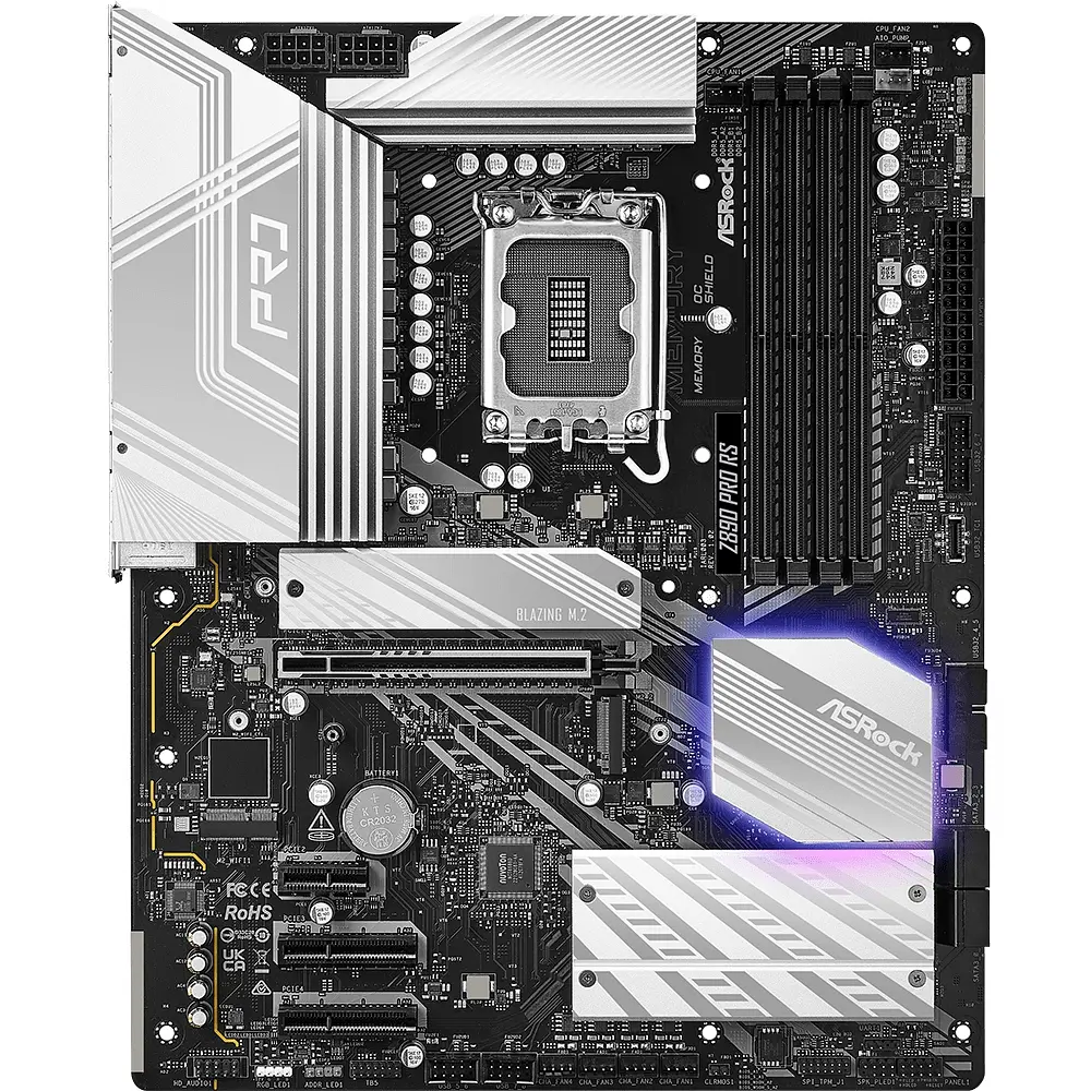 AsRock Z890 PRO RS (1851/Z890, 4*DDR5, PCIex16, HDMI/DP/TB4, 4xSATA, 4xM.2, 2.5Glan, 7.1c, ATX) - фото 3