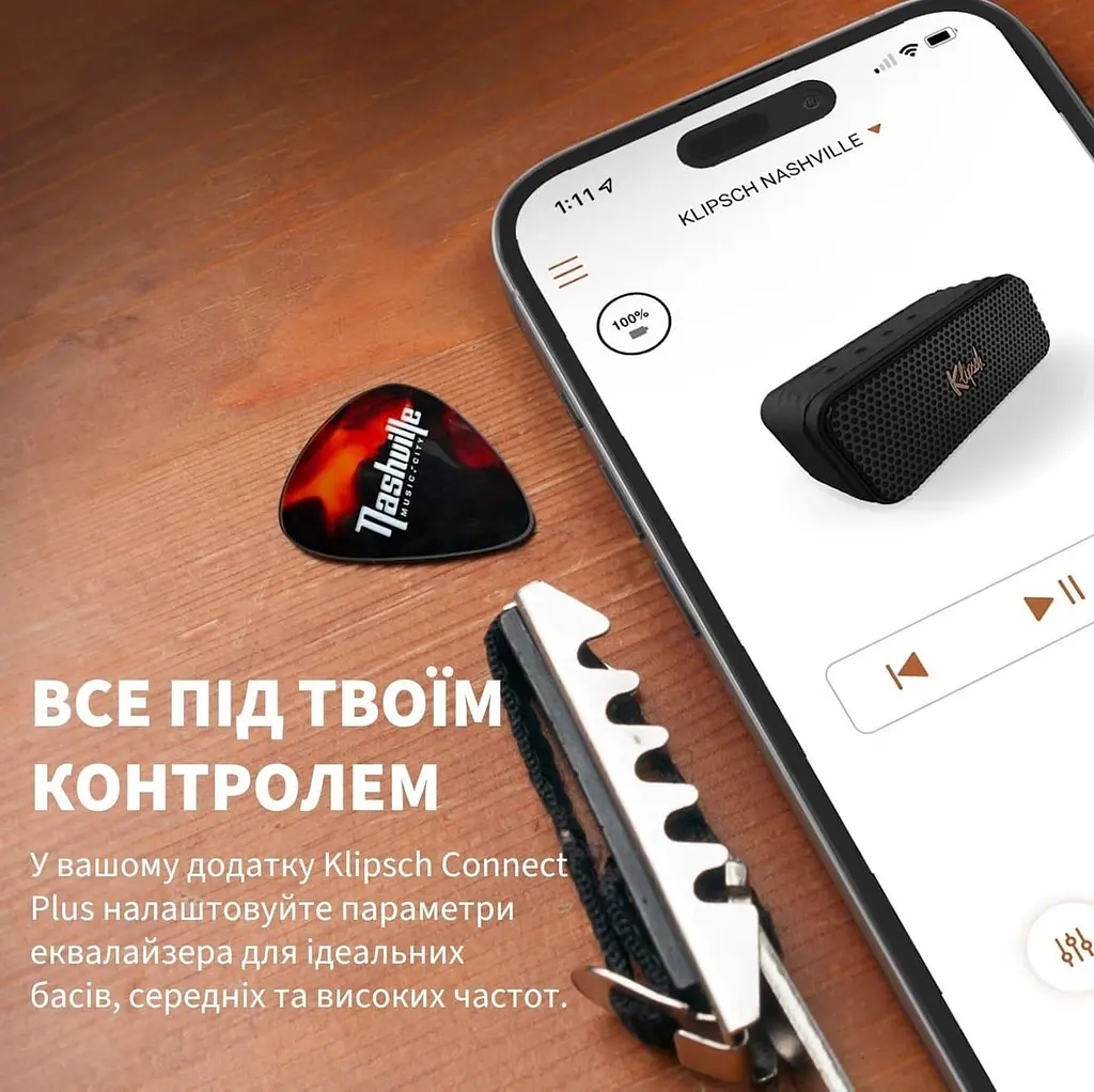 Портативна акустика Klipsch Portable Speaker Nasville Black (1071975) - фото 13