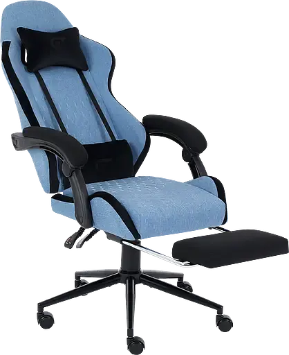 Геймерське крісло GT Racer чорне зі світло-синім (X-2324 Fabric Light Blue/Black Suede) - фото 5