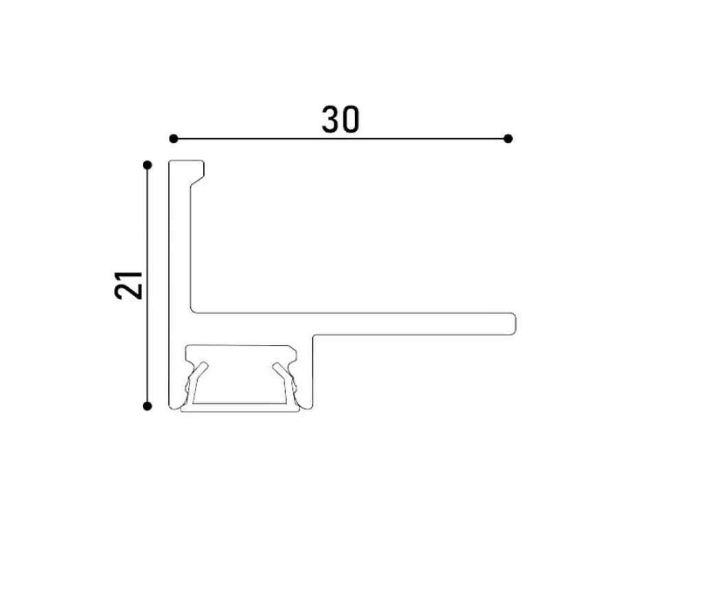 LED профіль для підсвітки сходинок штанга 2 м розсіювач в комплекті Kloodi KLP3021 2 BK - фото 2