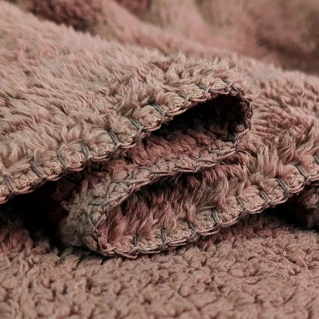 Плед-ковдра  Love You з шерпи та флісу 220х200 см какао(8277) - фото 3