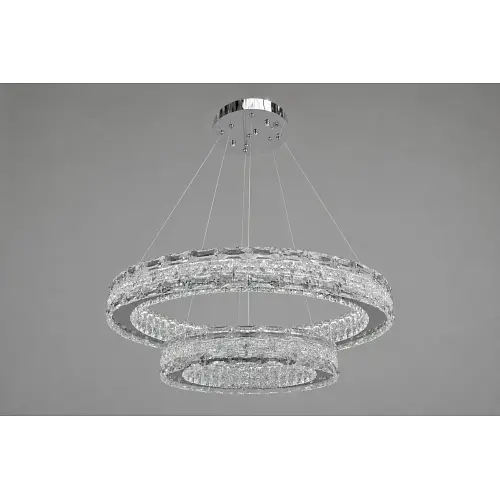 Linisoln 7896-60*40 CH, підвісна кришталева LED-люстра хром 65 Вт з пультом Dimmer - фото 2