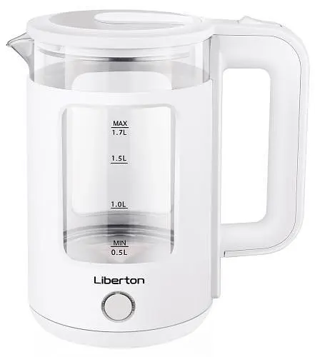 Електрочайник Liberton LEK-6830, білий, 1500W, 1.7л