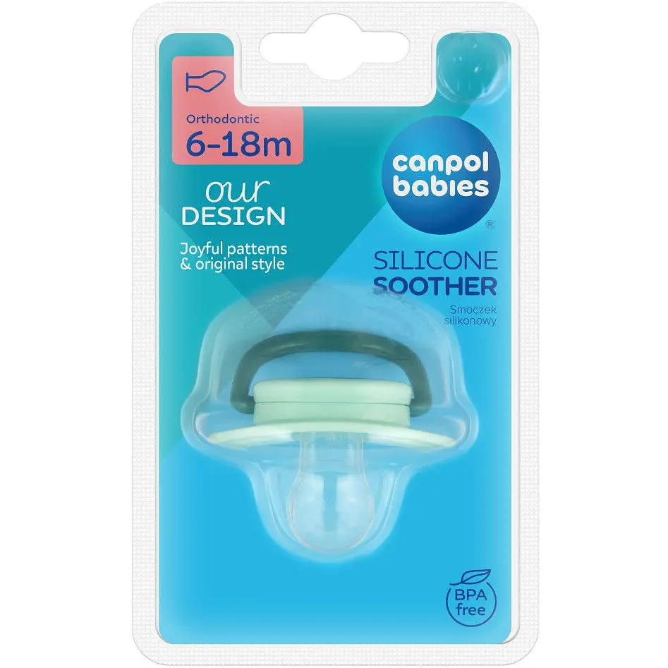Пустушка Canpol babies Toys силіконова анатомічна 6-18 міс. зелена (23/257_gre2) - фото 3