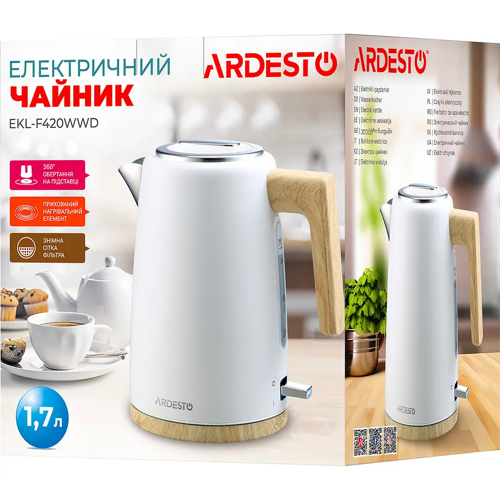 Электрочайник Ardesto EKL-F420WWD [120041] - фото 8