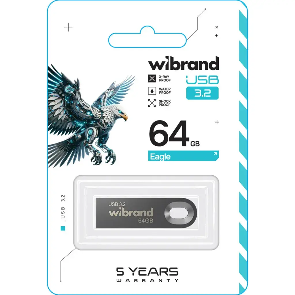 USB флеш накопичувач Wibrand 64GB Eagle Grey USB 3.2 (WI3.2/EA64U10G) - фото 2