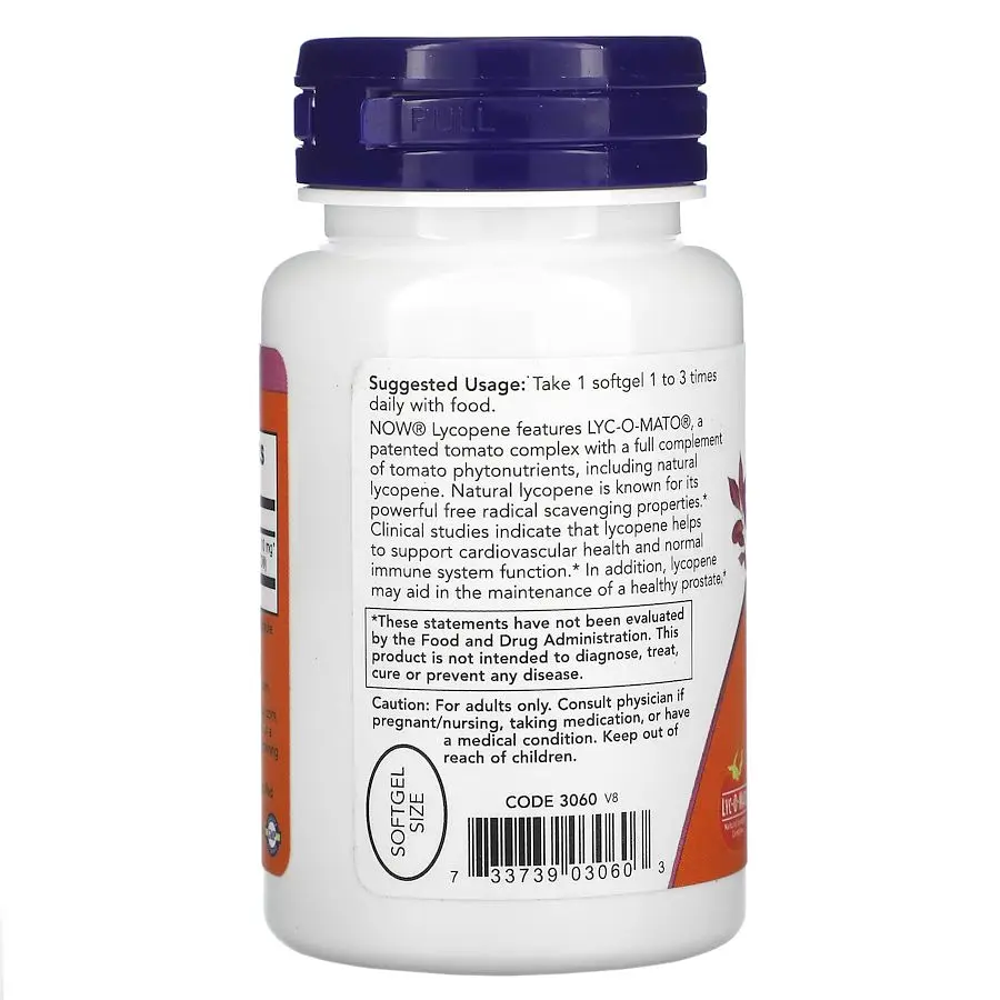 Натуральная добавка NOW Lycopene 10 mg, 60 капсул - фото 3