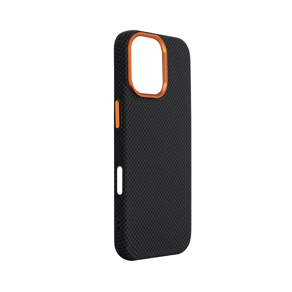 Карбоновый чехол для Apple iPhone 17, LikeCarbon2 SE MagCase, черный, тонкий защитный чехол-панель из поликарбоната с магнитами N52, MagSafe, противоударный, совместим с беспроводной зарядкой, приподнятые края для защиты камеры - фото 3