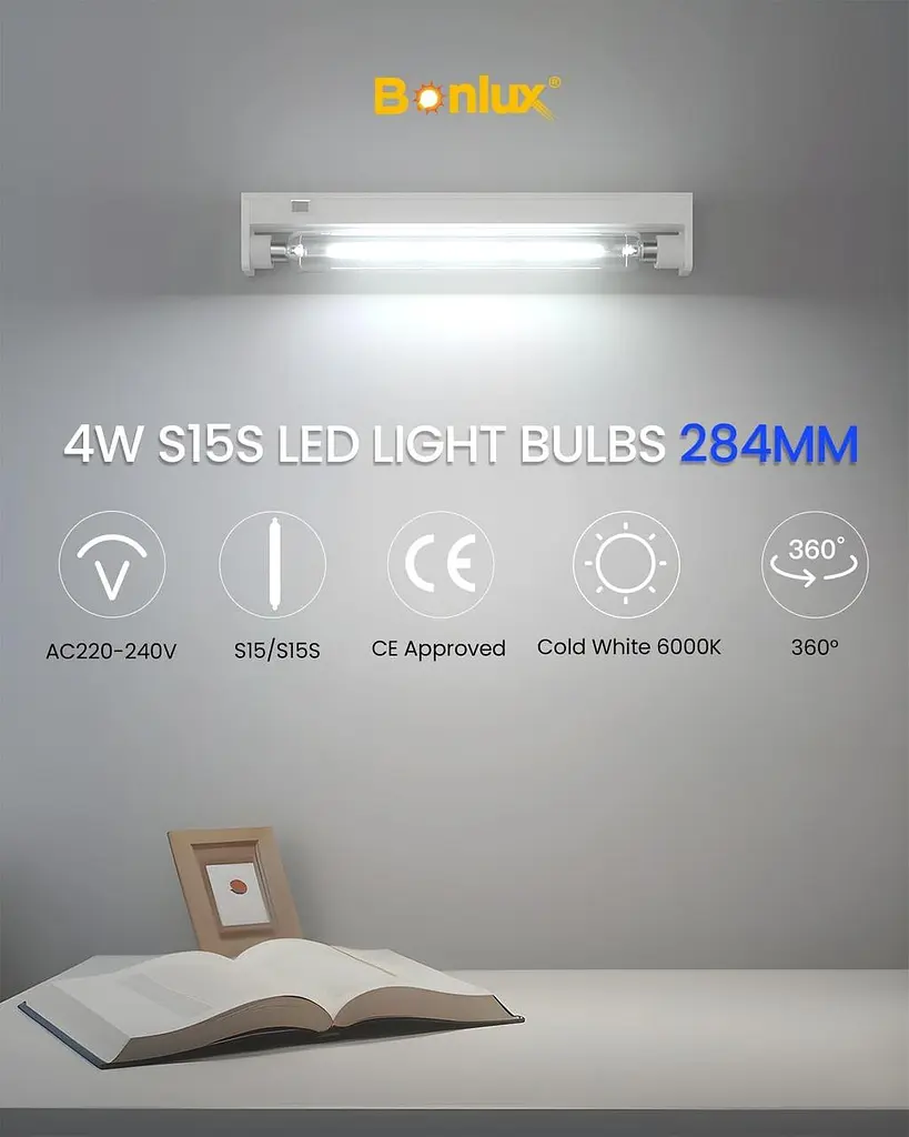 Комплект трубчастих LED ламп S15s 4 Вт, 2 шт. - фото 2