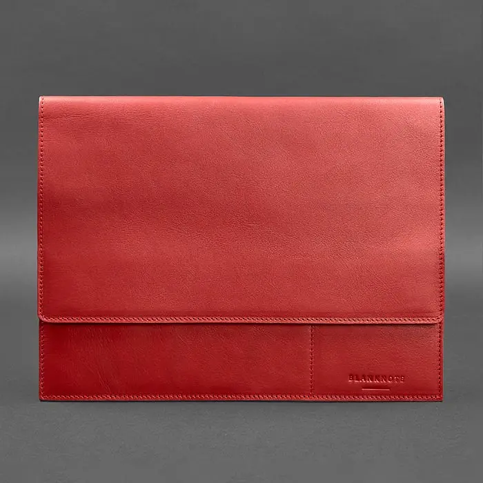 Кожаная папка для документов А4 (на магнитах) красная - фото 5