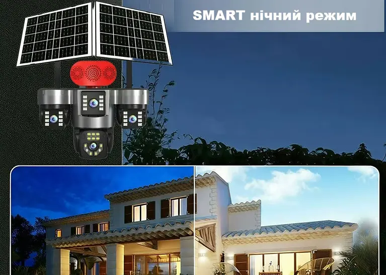 Вулична 4G камера DIFANG S13 18Мп з 3 лінзами 2 сонячних панелі зарядки акумулятор 18000мАг PIR сенсор руху - фото 4