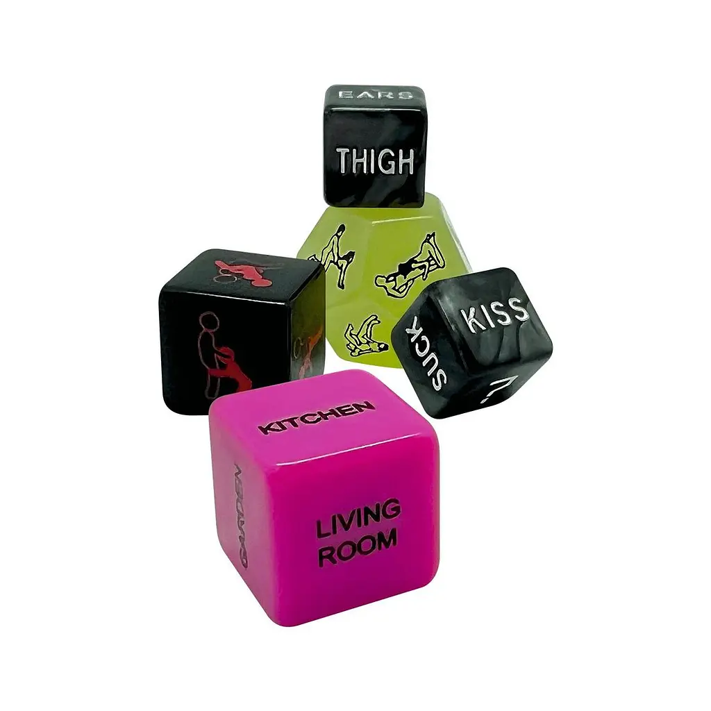 Набор кубиков Wooomy Ooo 5 Dice Set (EN): места и позы для секса, интимные действия и части тела - фото 3