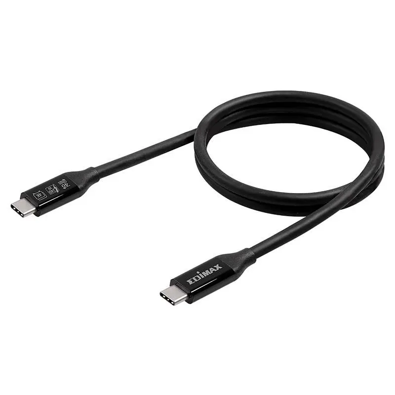 Кабель Edimax UC4 V2 USB Type-C - USB Type-C (M/M), Thunderbolt 3, 240 W, 20 V, 5 A Max, 1 м, Black (UC4-010TB) (UC4-010TB V2) - фото 3