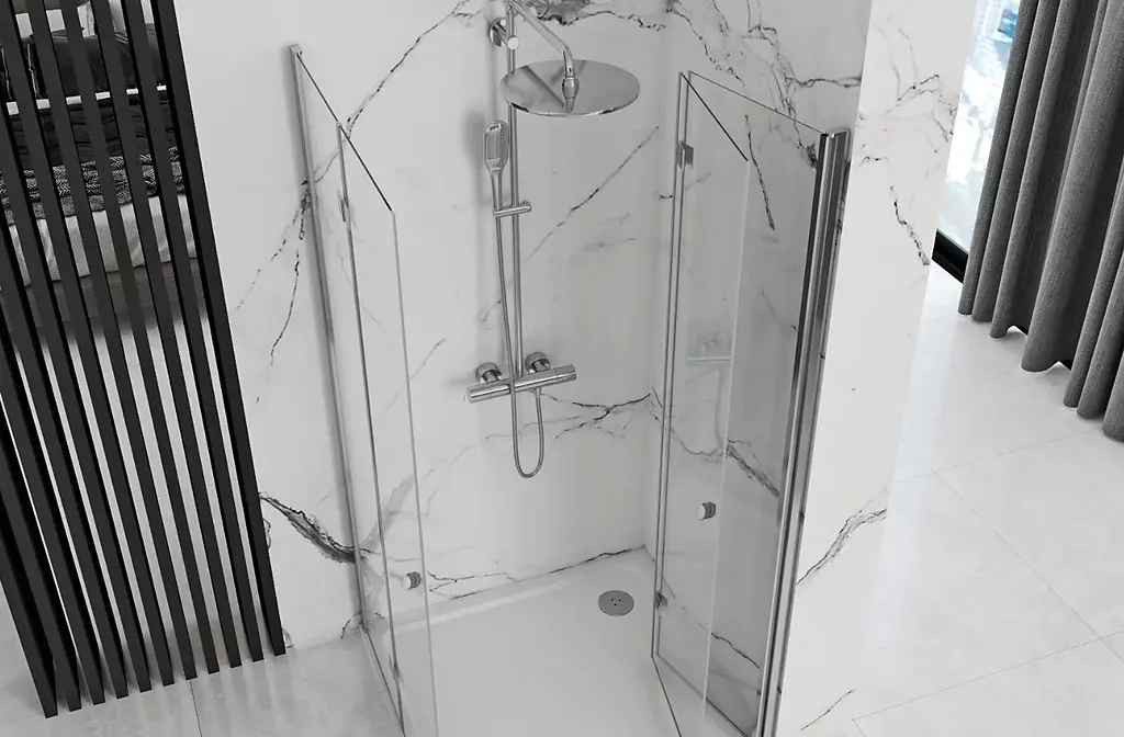 Душова кабіна Rea Fold N2 100x110 chrome REA-K7439 + REA-K7438, Хром, Універсальна, прозорий, хром - фото 3