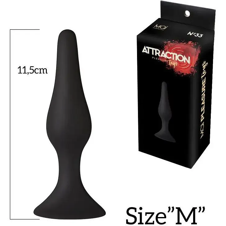 Анальна пробка з присоскою Mai Attraction Toys №33 Black - фото 3