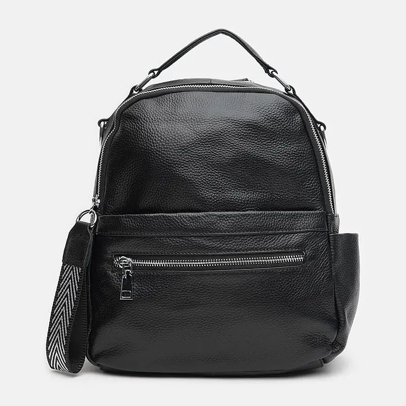 Шкіряний жіночий рюкзак Keizer K12108bl-black - фото 3