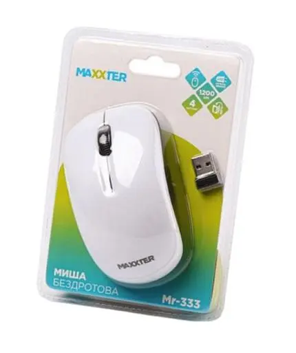 Миша Maxxter Mr-333-W White USB - фото 4