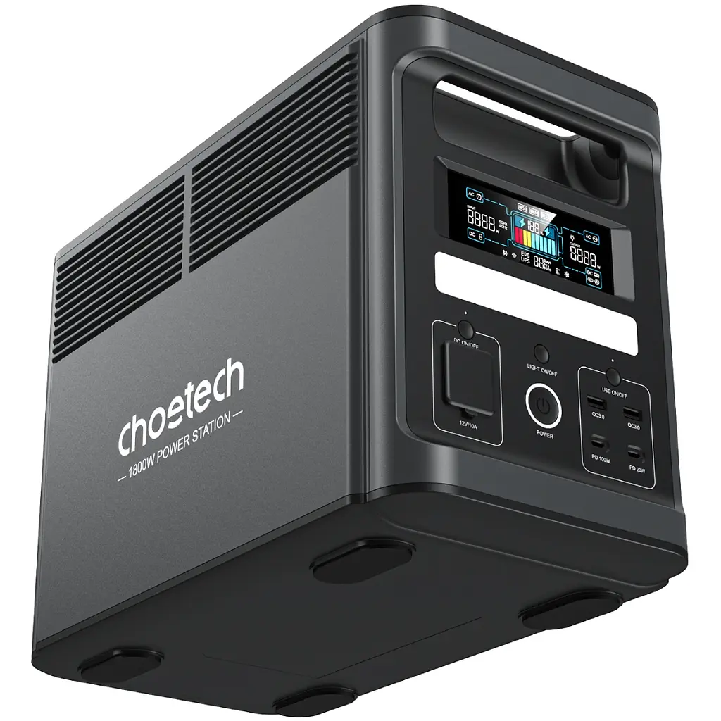 Зарядна станція Choetech BS065 1800Вт (1536Вт/г) AC,LiFePo4,MPPT, UPS, USB-C PD100 Вт - фото 3