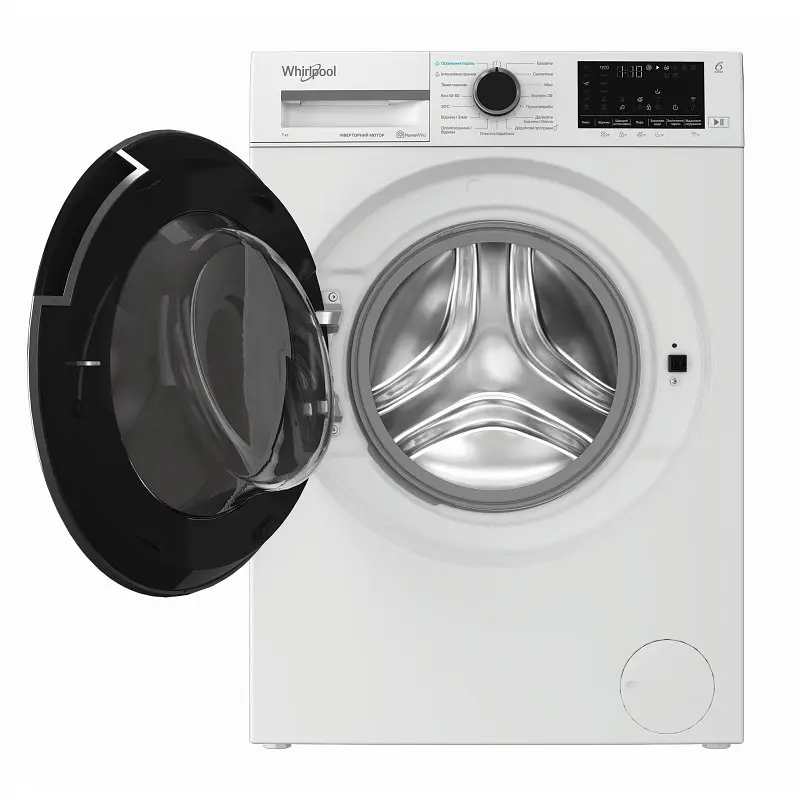 Whirlpool Пральна машина Whirlpool фронтальна, 7кг, 1200, A, 49.6см, дисплей, пара, інвертор, люк чорний, білий - фото 3
