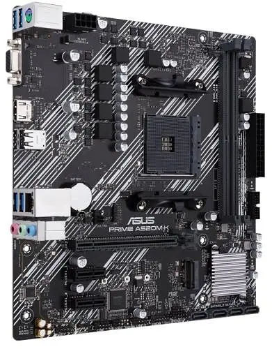 Материнська плата AM4 (A520) Asus PRIME A520M-K, A520, 2xDDR4, Int.Video(CPU), 4xSATA3, 1xM.2, 1xPCI-E 16x 3.0, 2xPCI-E 1x 3.0, ALC887 6xUSB3.2/6xUSB2.0, VGA/HDMI, MicroATX - фото 3