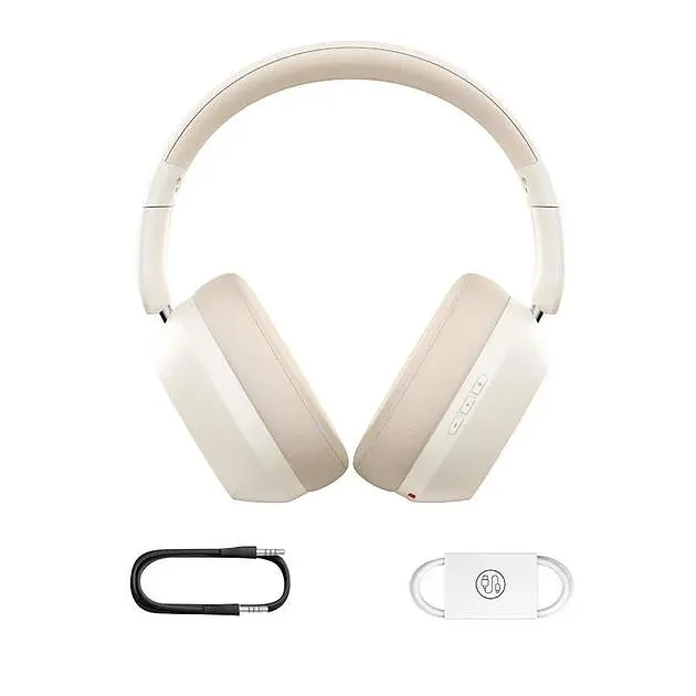 Беспроводные наушники Baseus Bass 35 Max Wireless, ANC, BT5.3, AUX, 600mAh, 30-50h, White A00070800221-00 - фото 5