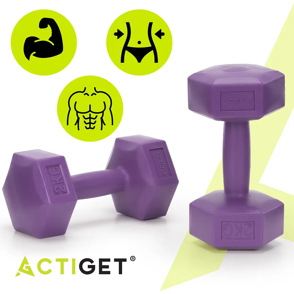 Гантелі Actiget Hex 2 x 2 кг ACT0158 Purple - фото 6