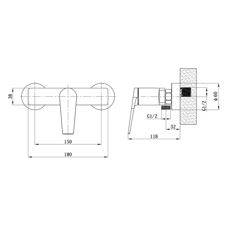 Смеситель для душа Mixxus Premium Rubens 003 MI8254, Хром - фото 4