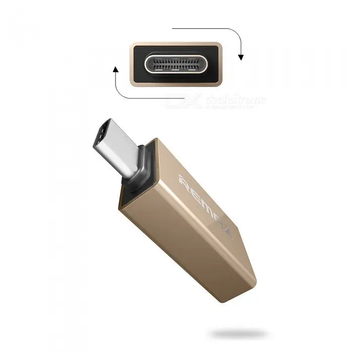 Адаптер Type C-USB 3.0 Remax RA-Otg1 Otg золотий - фото 2