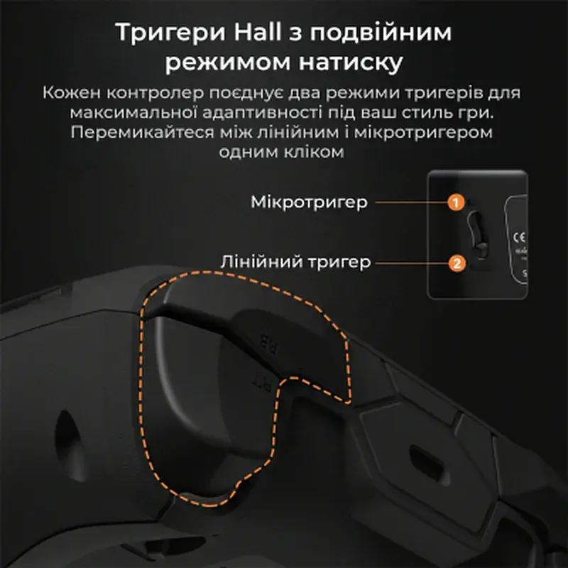 Геймпад Ajazz GP100S 2.4G/BT/USB Switch/PC/iOS/Android RGB Black (GP100S-B) - фото 11