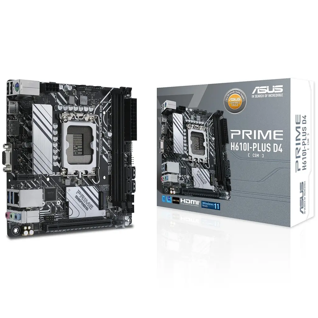 Материнcька плата Asus PRIME H610I-PLUS D4-CSM s1700 H610 2xDDR4 M.2 HDMI D-Sub DP mITX - фото 6