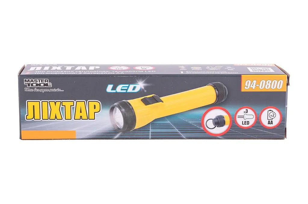 Ліхтар ручний на батарейках Mastertool 94-0800 3LED x 1 Вт - фото 5