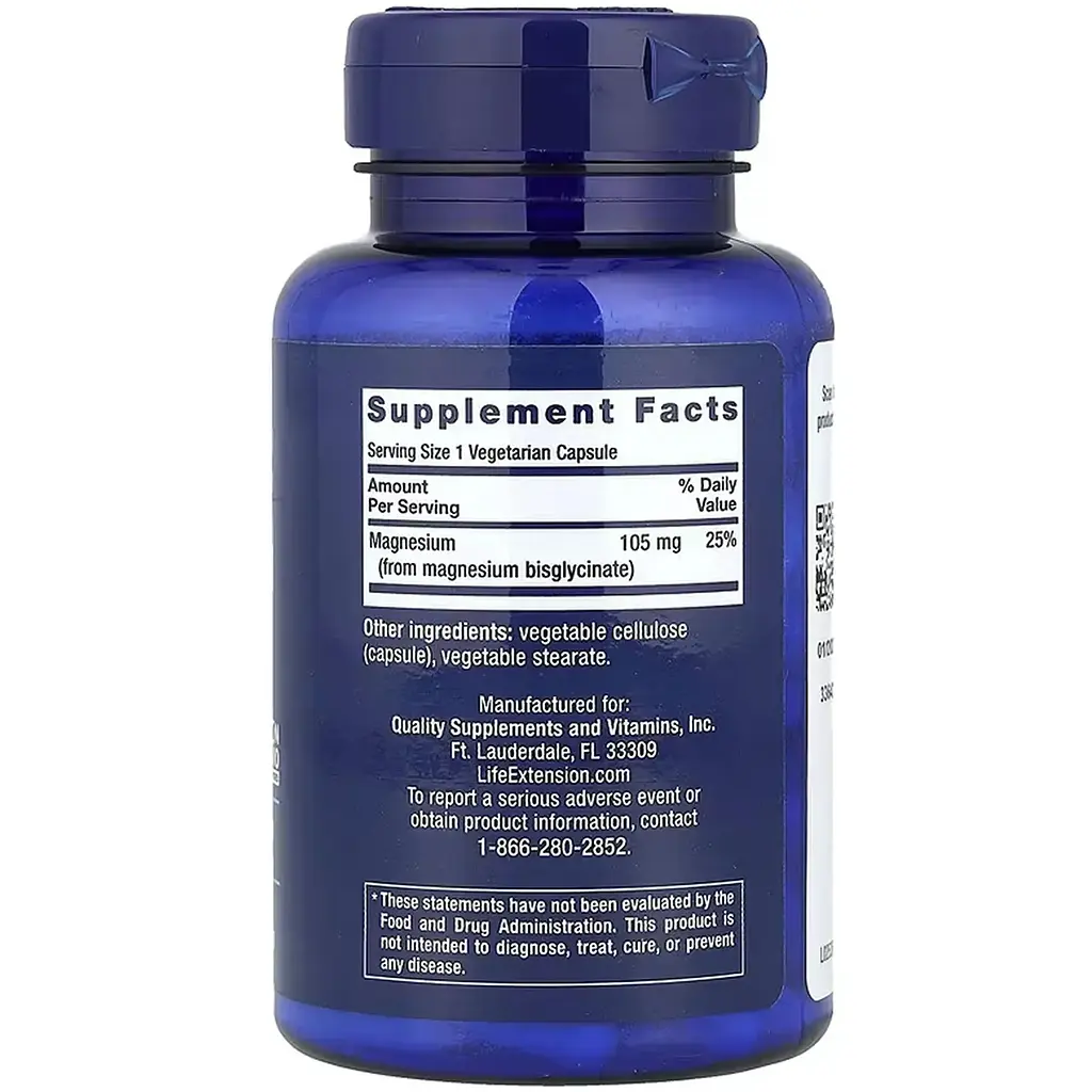 Дієтична добавка Life Extension Magnesium Glycinate 90 вегетаріанських капсул - фото 2