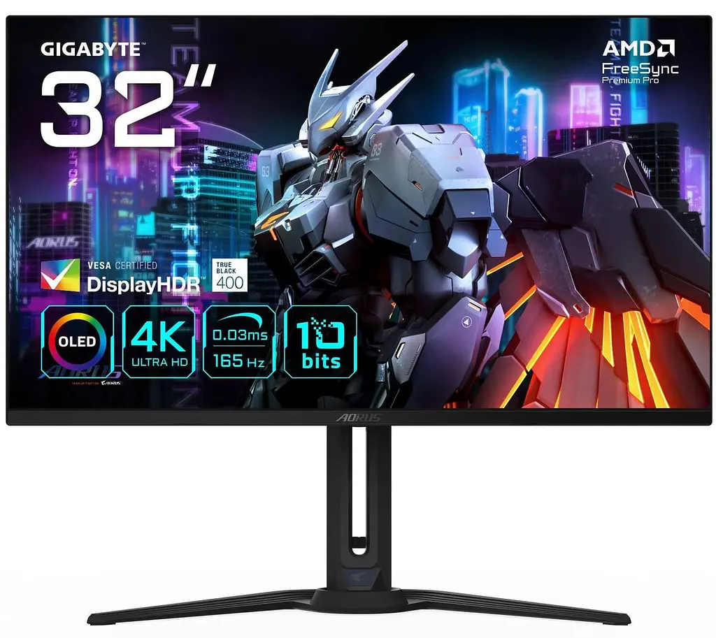 Монітор 31.5" GIGABYTE AORUS FO32U (AORUS FO32U) 3840х2160 (UHD, 4K) QD-OLED 165 Hz