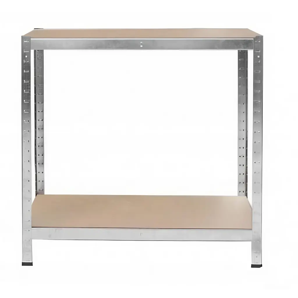 Стеллаж металлический 90x90x30 см ЦИНК 2 полки MДФ (5 мм) БОНА-ПРО - фото 1