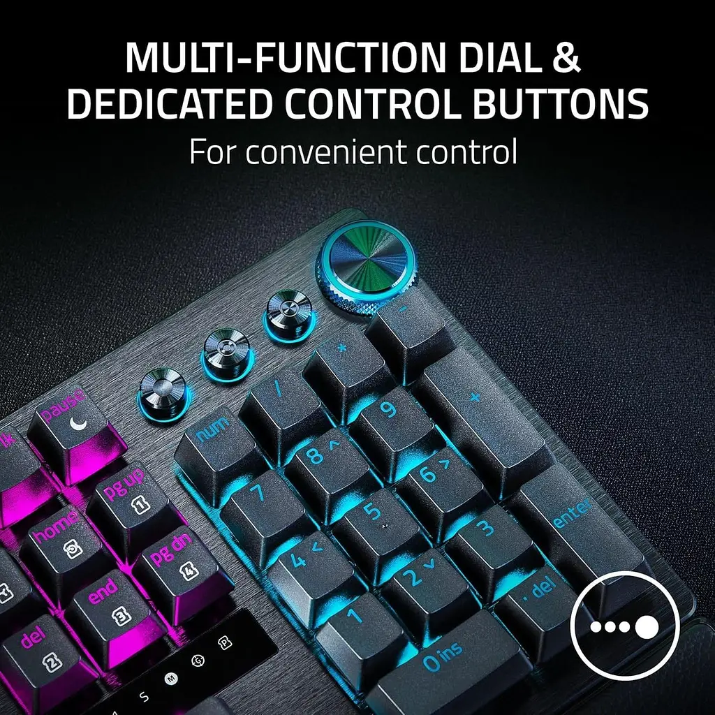 Клавиатура Razer Huntsman V3 Pro 8 кГц 104 клавиш, аналоговый оптический переключатель Gen-2, USB-A, EN, RGB, черная (RZ03-05530100-R3M1) - фото 5