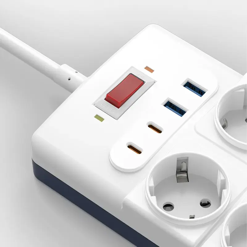 Подовжувач S008 Power Strip PD20W (2USB-A/2C/10xSocket) (2 m) White Wiwu teh0029516 - фото 3