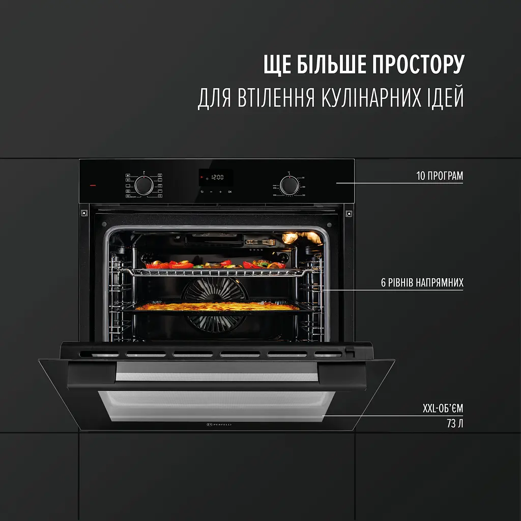 Духова шафа електрична PERFELLI PERLA 6D10I NERO - фото 2