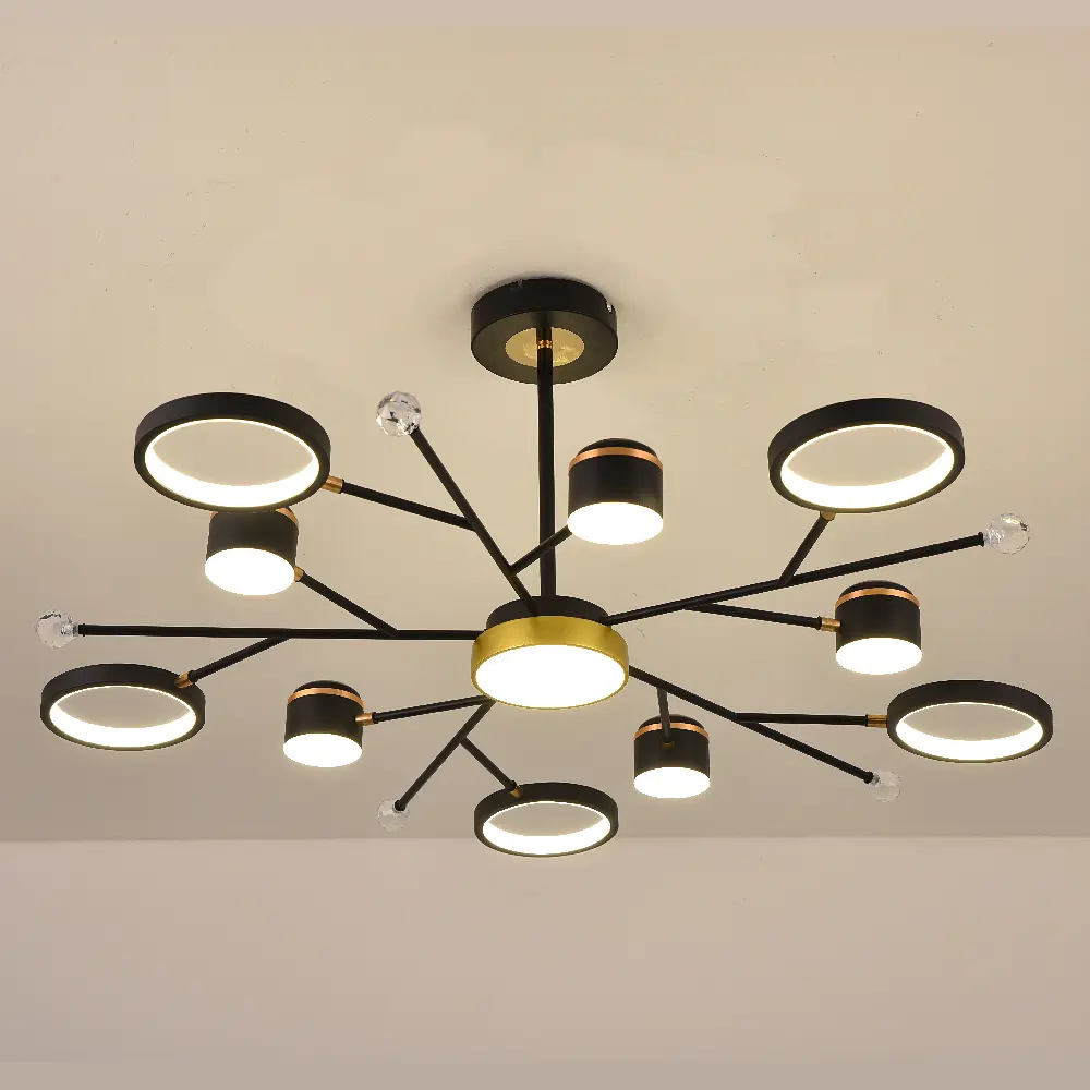 Светодиодная накладная люстра Ardero AL6121ARD STORIA 72Вт черный золото - фото 2